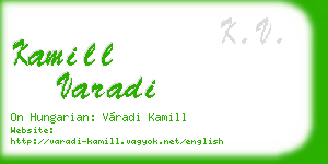 kamill varadi business card